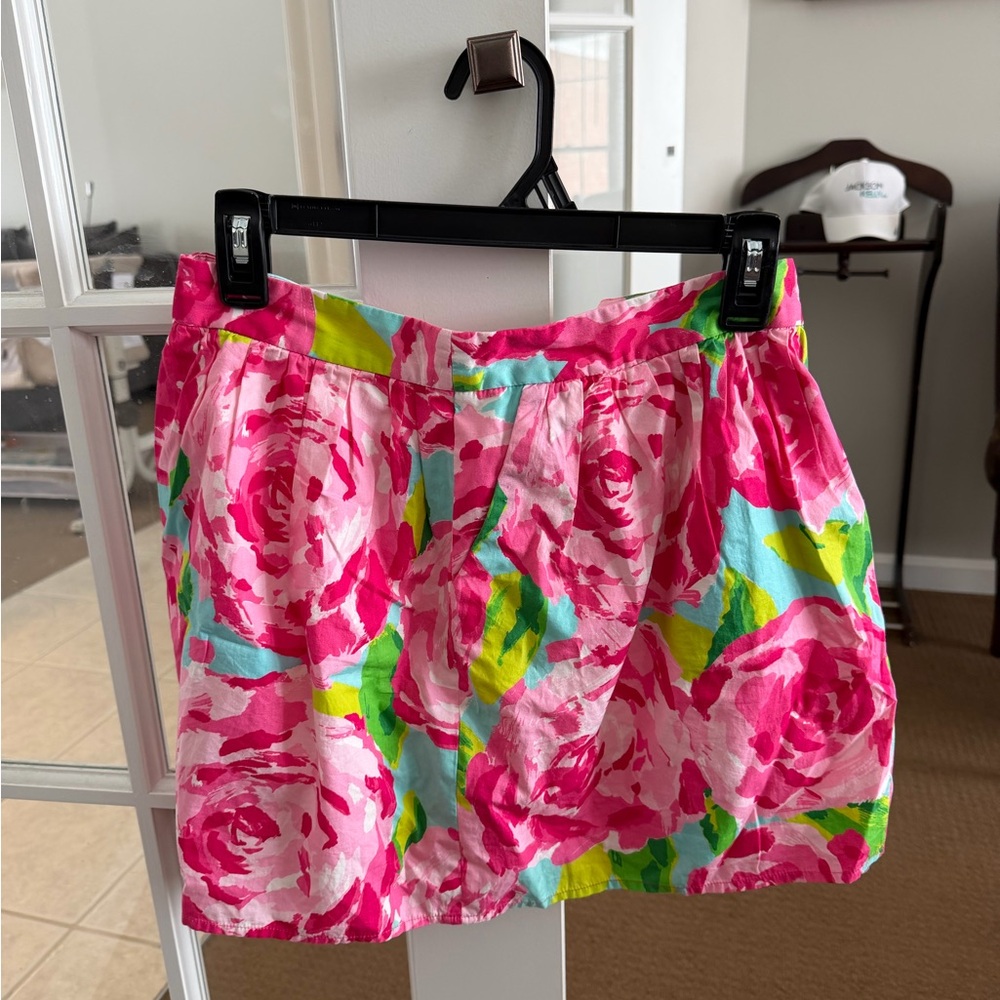 Lilly Pulitzer Pink and Green Floral Skirt